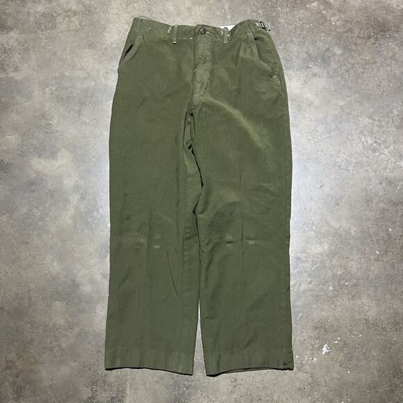 Vintage WW2 Army Military Green Wool Trousers Pants 32x28 - Picture 1 of 3